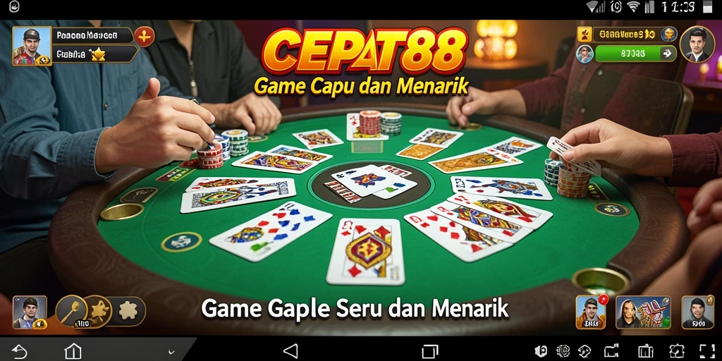 Tampilan gameplay Gaple yang menarik di CEPAT88.