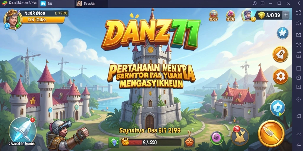 Screenshot gameplay Tower Defense yang menampilkan serangan musuh dan strategi menara.