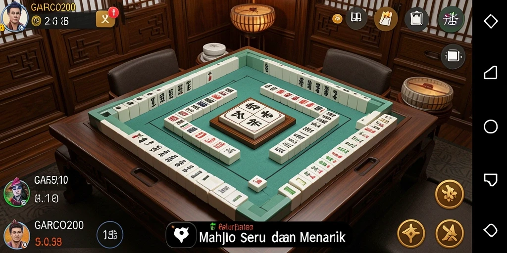 Screenshot menunjukkan pemain menikmati permainan Mahjong yang menarik.