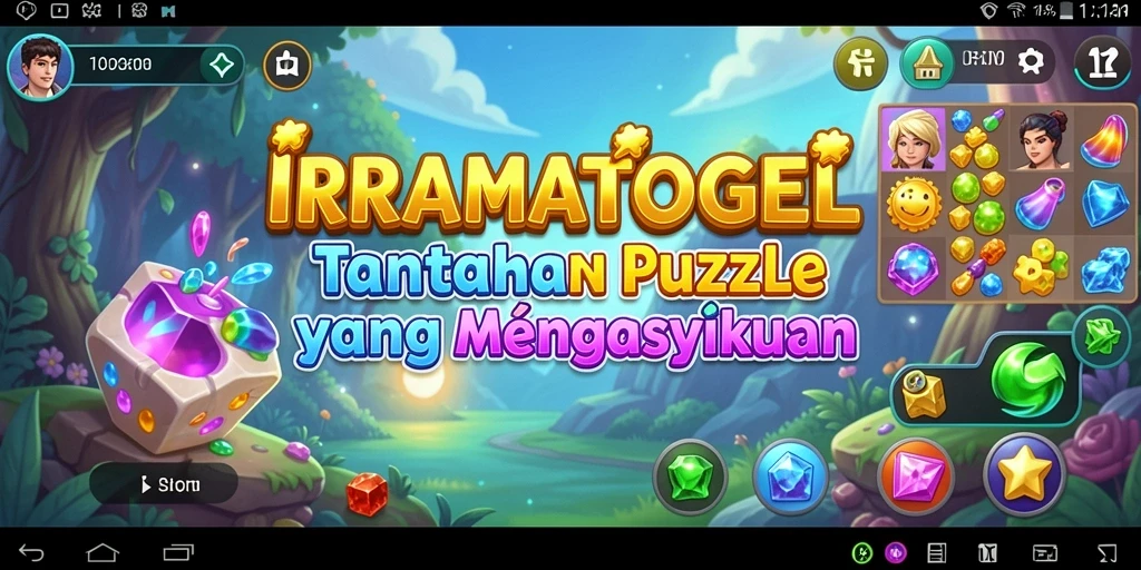 Tampilan gameplay seru di IRAMATOGEL dengan beragam teka-teki menarik.