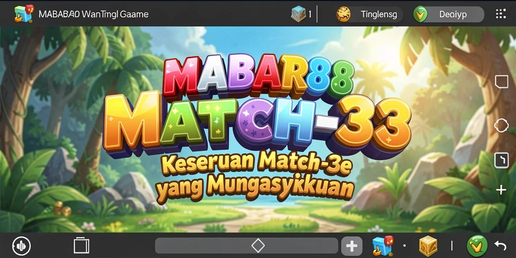 Screenshot gameplay MABAR88 menampilkan momen mencocokkan objek Match-3.