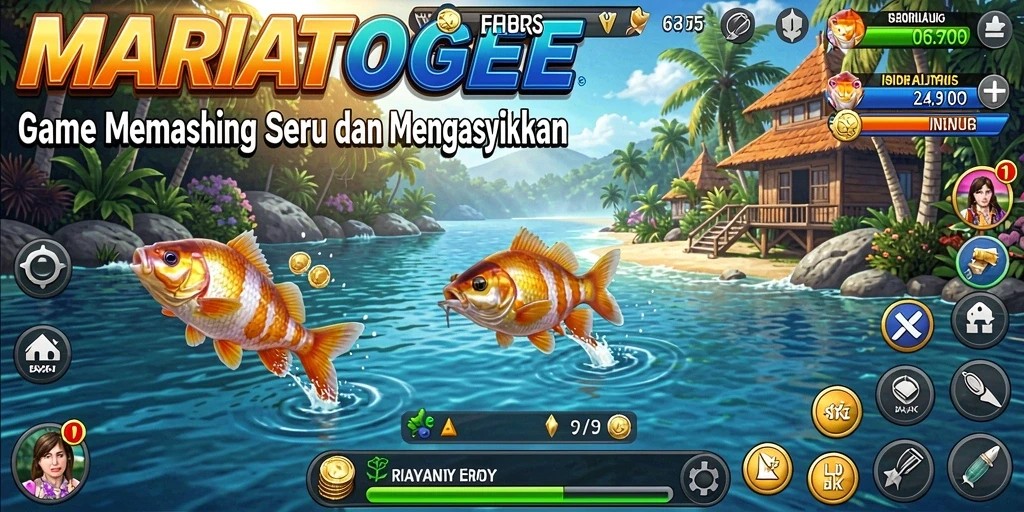 Tampilan menarik dari gameplay memancing di MARIATOGEL.