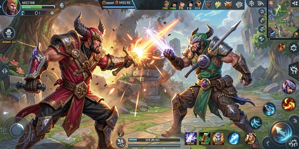 Gameplay seru dan penuh aksi di MDG188 MOBA.